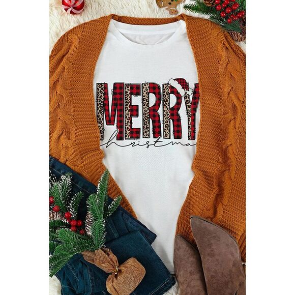 Azura Exchange  Plaid Leopard Print Short Sleeve T Shirt - Picture 2 of 8